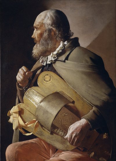 Kör Hurdy-Gurdy Oyuncu, 1610-1630 by Georges de La Tour