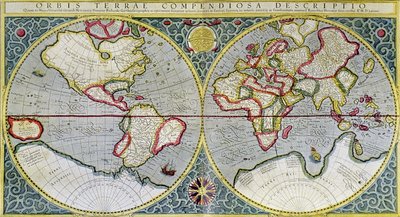 Dünya Mercator Haritası (1587) - H. Kraemer'in "Evren ve İnsanlık" kitabında by Gerard (after) Mercator