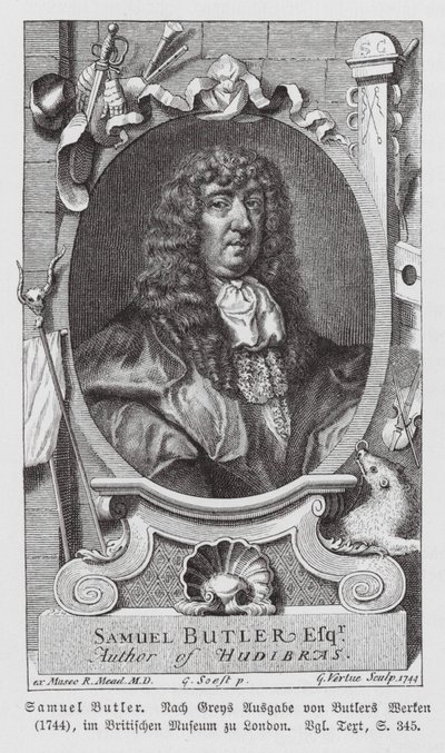 Samuel Butler, İngiliz şair (gravür) by Gerard (after) Soest