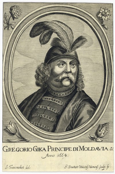 Grigore I Ghica (Ghika) (1628-1675), Eflak Prensi par Bouttats, Gerard (yaklaşık 1630-1668'den sonra). Bakır gravür, yaklaşık 1664, Özel Koleksiyon by Gerard Bouttats