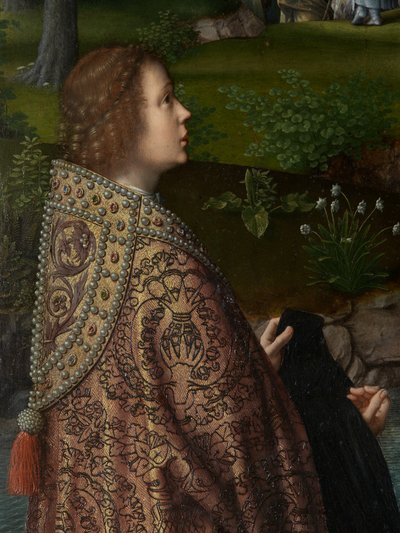 Mesih'in Vaftizi'nin orta panelinin detayı, c.1502-08 (panel üzerine yağlı boya) by Gerard David