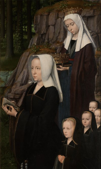 İsa'nın Vaftizi'nin sağ panelinin detayı, c.1502-08 (panel üzeri yağlı boya) by Gerard David