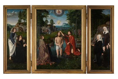 İsa'nın Vaftizi, c.1502-08 (panel üzerine yağlıboya) by Gerard David