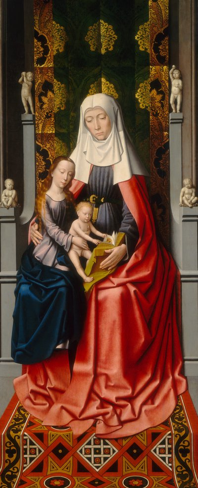 Aziz Anne Sunağı: Bakire ve Çocuklu Aziz Anne [orta panel], c. 15001520. by Gerard David