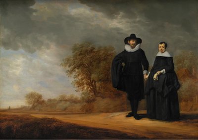 Belediye Başkanı Cornelis Damasz. Van der Gracht ve Karısı Jopken Jacobs, Bir Manzarada by Gerard Donck
