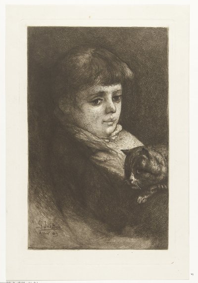 Kedi ile Eleonora Bos portresi by Gerard Jan Bos
