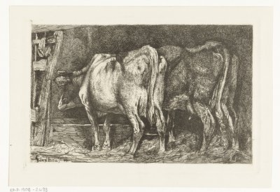 Bir yemlikte iki inek by Gerard Jan Bos