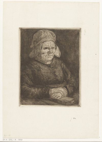 Keten şapkalı kadın Flaman anne by Gerard Jan Bos