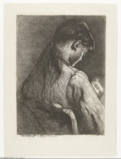 Oturan kız, sırtından görüldü by Gerard Jan Bos