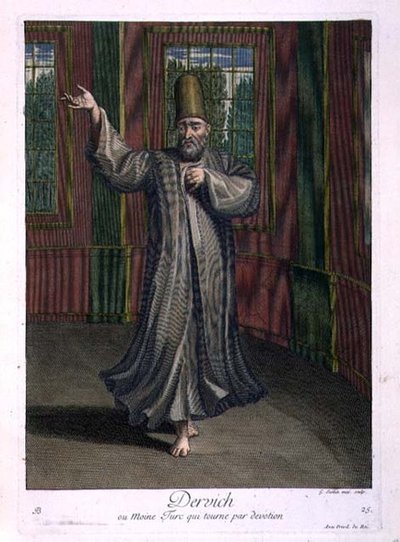 Derviş veya ibadet içinde dönen Türk keşiş by Gerard Jean Baptiste Scotin