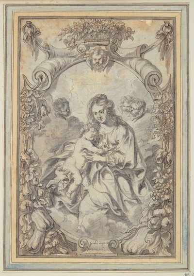 Madonna dekoratif çerçeve içinde by Gerard Seghers