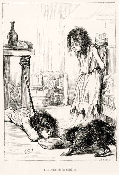 Zavallı Çocuklar, "L"Annee Illustree"den bir çizim, 1868 by Gerard Seguin