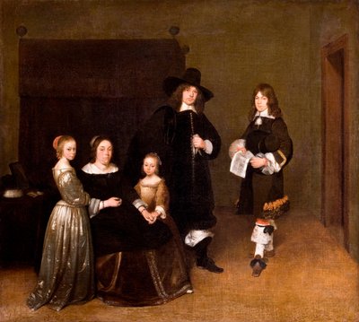 ""Portrait de famille"" (Bir Aile Portresi) Tablo Gerard Ter Borch (veya Terburg) genç (1617-1681) - 1656 - Tuval üzerine yağlıboya Dim 78x86.5 cm Hallwylska Museet, Stockholm by Gerard ter Borch