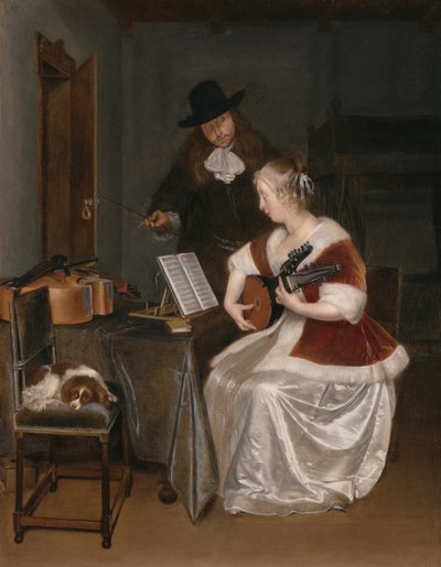 Müzik Dersi, c. 1670. by Gerard Terborch II