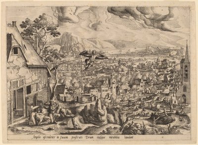 Melek, Tobias ve Ailesini Terk Ediyor by Gerard de Jode after Hans Bol