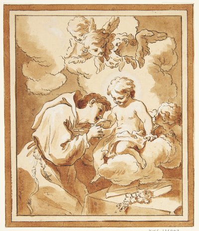 Bir bulutun üzerinde yüzen bebek İsa by Gerard de Lairesse