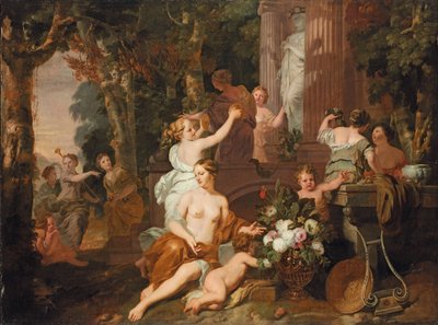 Flora tapınağında saygılarını sunan periler ve Bacchantes by Gerard de Lairesse
