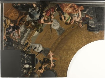 Ana tasvir olarak Diana ve arkadaşları ile bir tavan resminin parçası (sol üstte) by Gerard de Lairesse