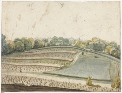 Yukarıdan görülen dalgalı buğday tarlasının panoraması by Gerard ter Borch (I)