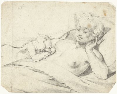 Cupid izlerken yatakta Venüs by Gerard ter Borch (I)