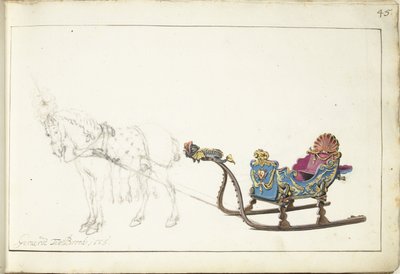 at ve kızak by Gerard ter Borch (II) (signed by artist)