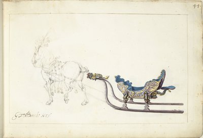 at ve kızak by Gerard ter Borch (II) (signed by artist)