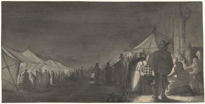 Zwolle'deki Süt Pazarı, gece by Gerard ter Borch (II)