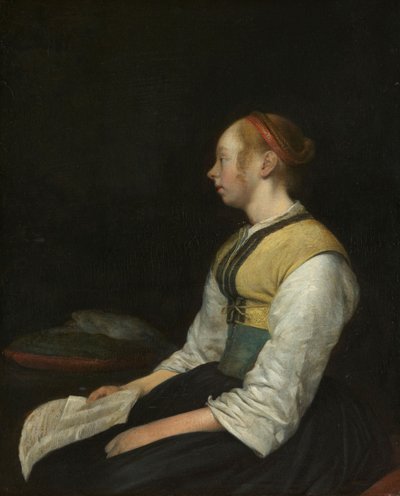 Köylü Kostümlü Oturan Kız, c. 1650-60 by Gerard ter Borch