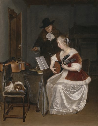 Müzik Dersi, c.1670 by Gerard ter Borch
