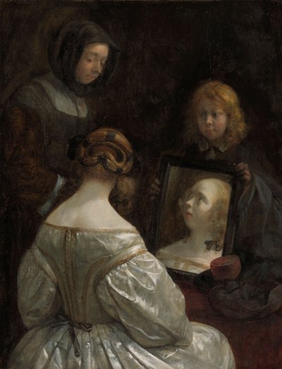 Aynadaki Kadın, c. 1652 by Gerard ter Borch