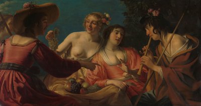 Flüt çalan çoban ve dört Çoban Flüt Çalan Çoban ve Dört Peri by Gerard van Honthorst