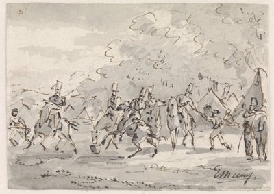 Çadır kampında süvari by Gerardus Emaus de Micault
