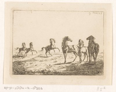 vahşi at sürüsü Atlar özgürlük içinde by Gerardus Emaus de Micault