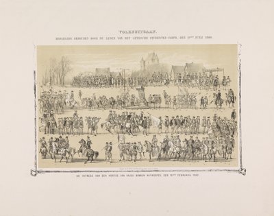 Halk Sürümü. Leydsche Studenten-Corps üyeleri tarafından düzenlenen maskeli balo, 11 Haziran 1860. Anjou Dükü