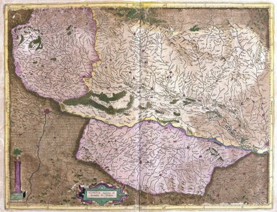 Alsace, kuzey Fransa (gravür by Gerardus Mercator