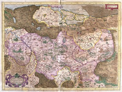 Brandenburg ve Berlin, Almanya (gravür by Gerardus Mercator