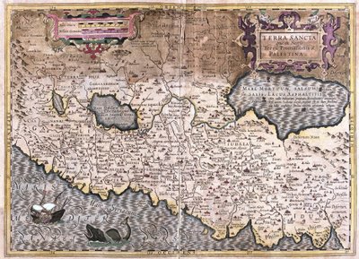 Kutsal Topraklar ve Filistin (gravür by Gerardus Mercator