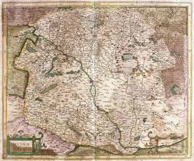 Macaristan (gravür by Gerardus Mercator