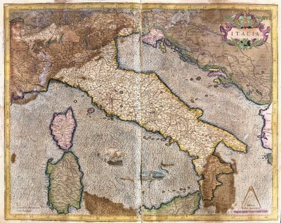 İtalya (gravür by Gerardus Mercator