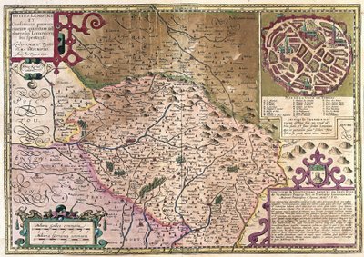 Limoge, Fransa (gravür by Gerardus Mercator