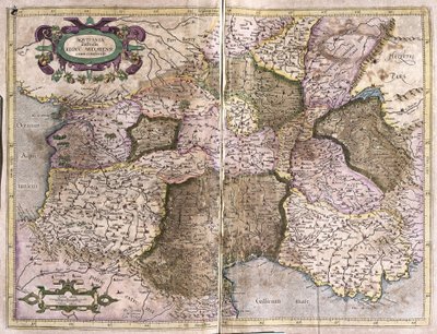 Limuzin, Languedoc, Auvergne, Burgundy ve Provence, Güney Fransa by Gerardus Mercator