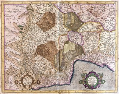 Piemond, Cenova ve Montserrat (gravür by Gerardus Mercator