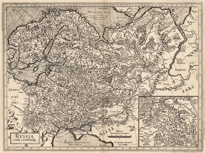 Rusya cum Confinijs. Rusya Haritası, 1587. by Gerardus Mercator