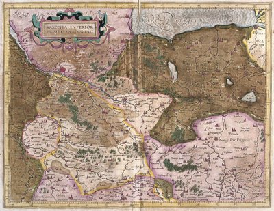 Saksonya ve Mecklenburg, Almanya (gravür by Gerardus Mercator
