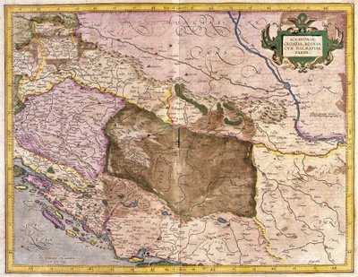 Sclavonia, Hırvatistan, Bosna ve Dalmaçya (gravür by Gerardus Mercator