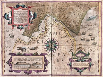 Macellan Boğazları (gravür by Gerardus Mercator