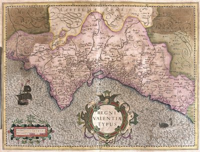Valencia, İspanya (gravür by Gerardus Mercator