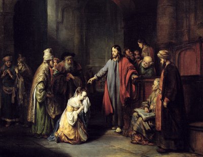 İsa ve Zina, 1653 by Gerbrand van den Eeckhout