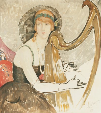 Arp çalan bir bayan by Gerda Marie Frederike Wegener