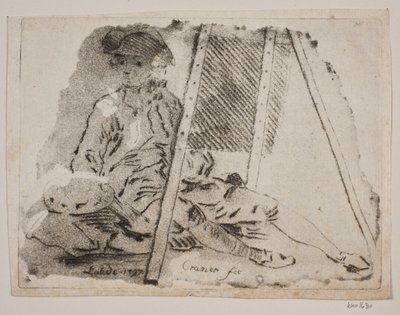 Onun şövale başında bir ressam (Juel) by Gerhard Ludvig Lahde